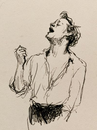 Singing Figure Sketch Poster. poster