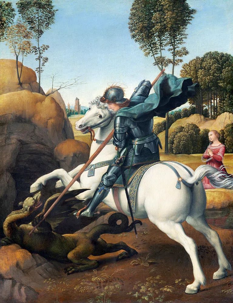 Raphael 's Saint George Dragon. poster detail