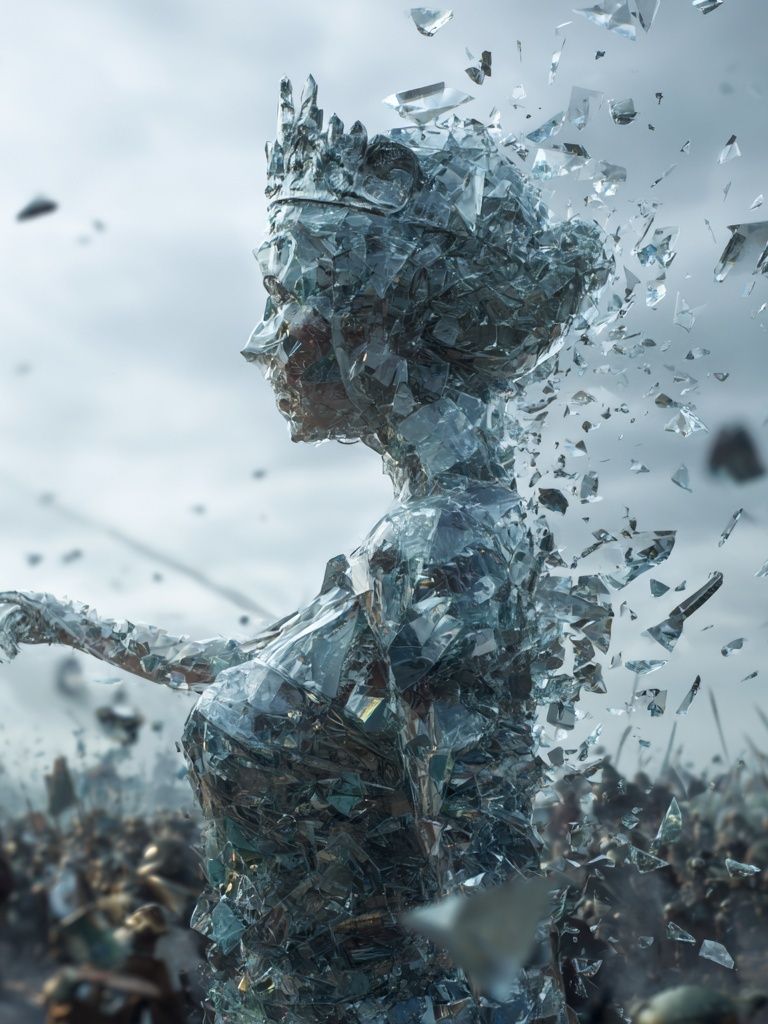 Shattered Crystal Figure Surrealism Poster. poster — fine-art art