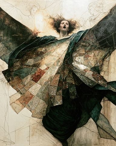 Winged Figure Surrealism Print. poster detail