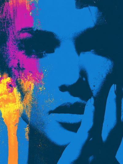 Neon Pop Face Portrait Poster.