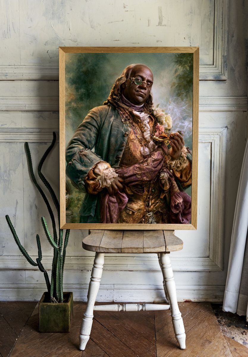 Baroque Gentleman Portrait Print. — room view 1
