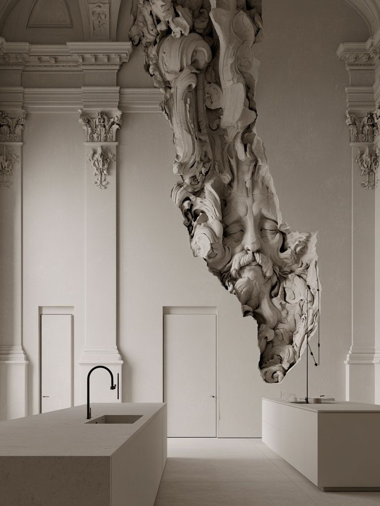 Surreal Classical Interior Print. poster — fine-art art