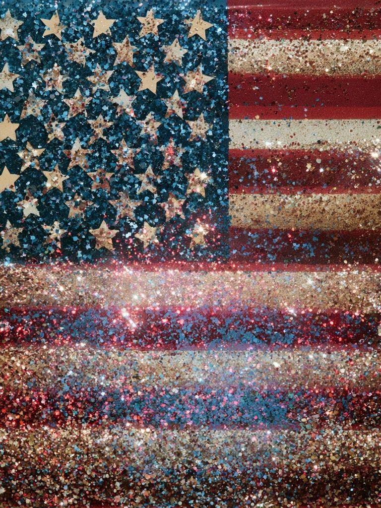 Glitter American Flag Poster. poster detail