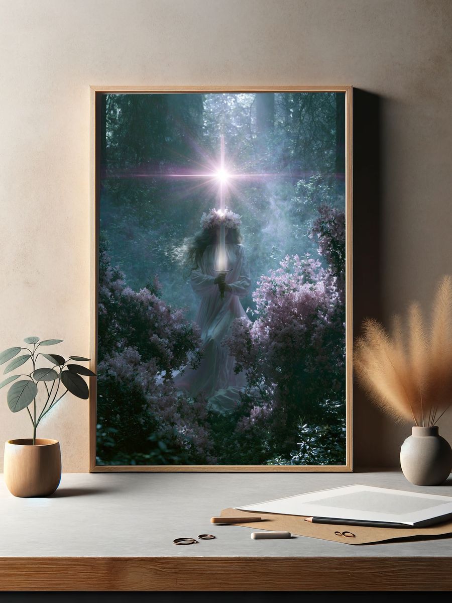 Mystic Forest Light — Fine-Art Print. — room view 2