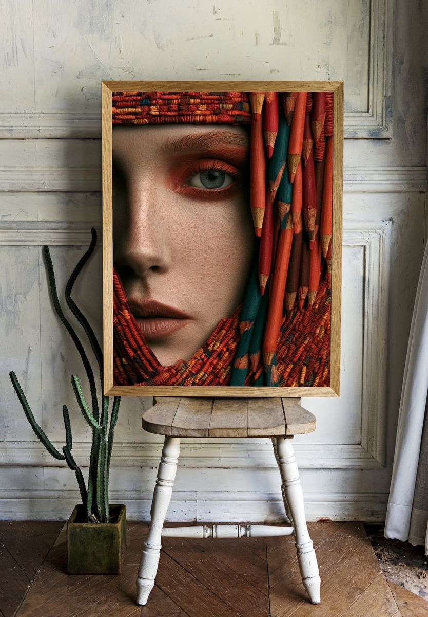 Textured Portrait Fine-Art Print. — room view 1