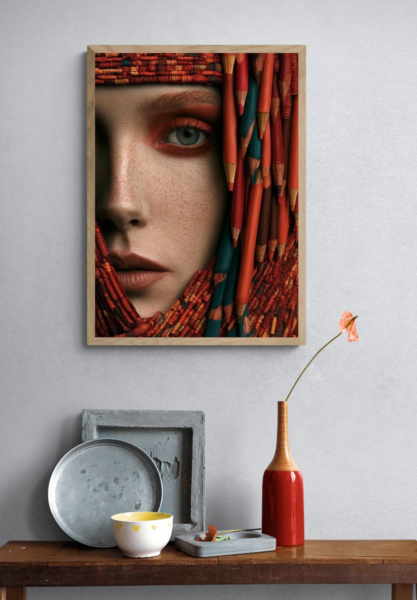 Textured Portrait Fine-Art Print. — room view 3