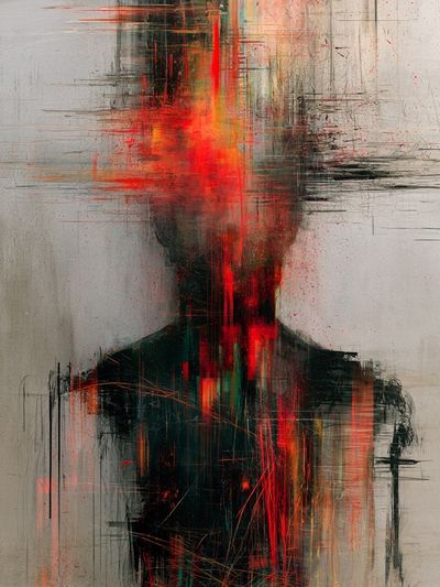 Abstract Glowing Figure Print. poster