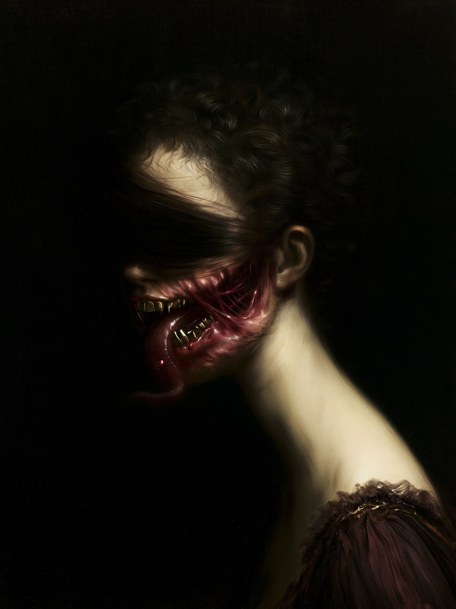 Surreal Horror Portrait Print. poster — fine-art art