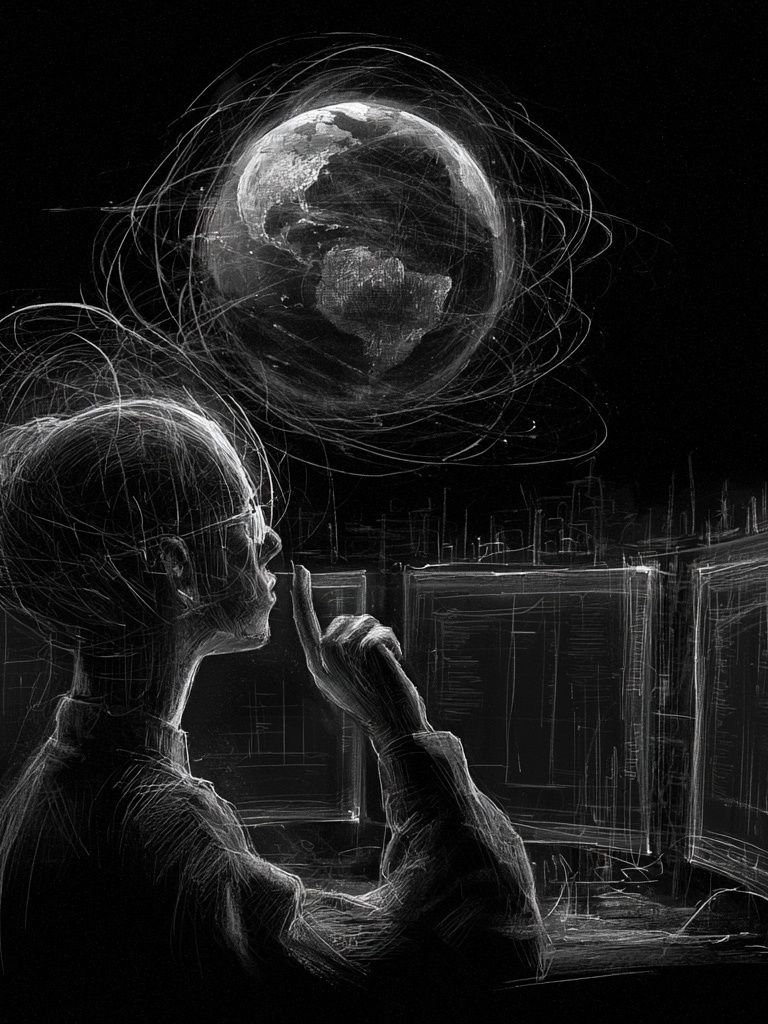 Contemplating Earth — Surreal Print. poster — fine-art art