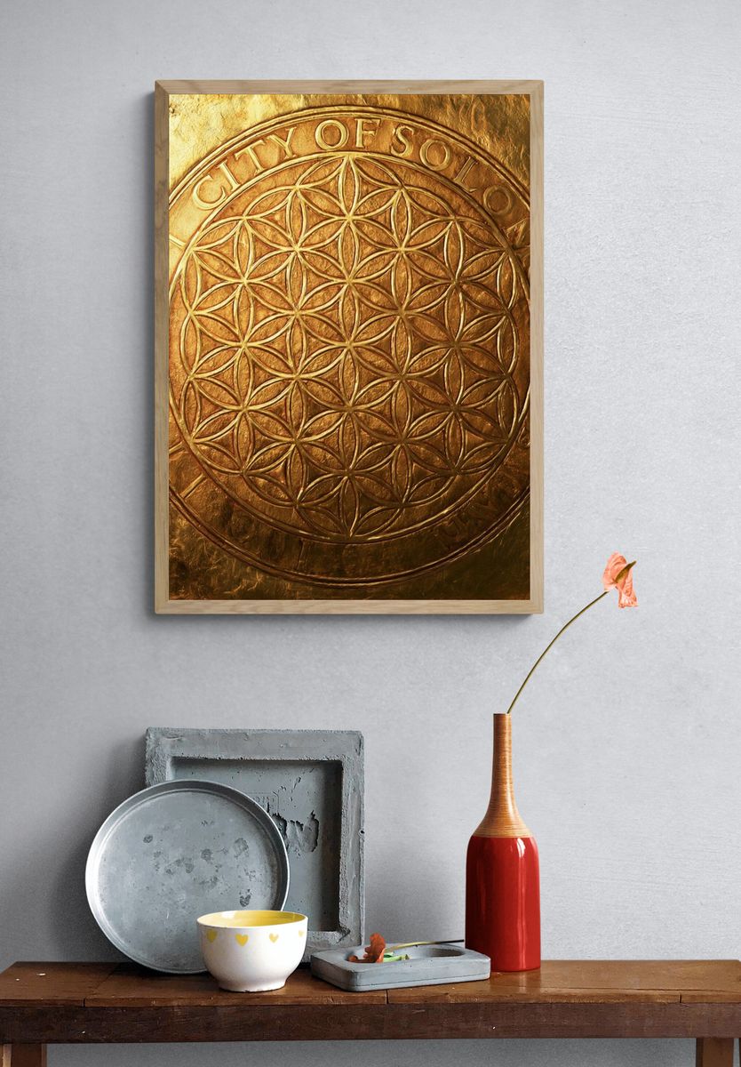 City of Sol Golden Emblem Poster. — room view 3
