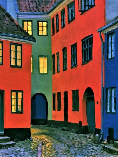 Colorful Old Town Street Poster.