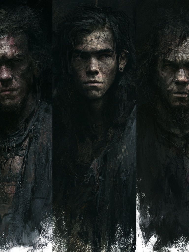 Dark Portrait Triptych Poster. poster — fine-art art