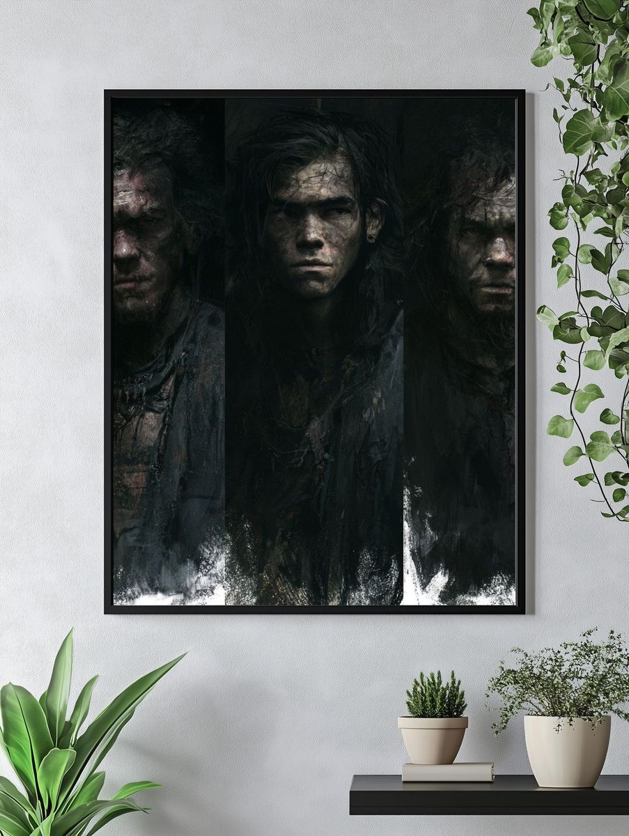 Dark Portrait Triptych Poster. — room view 4