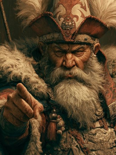 Mongol Warrior Portrait Print.