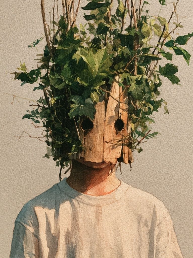 Forest Mask Portrait Print. poster — fine-art art