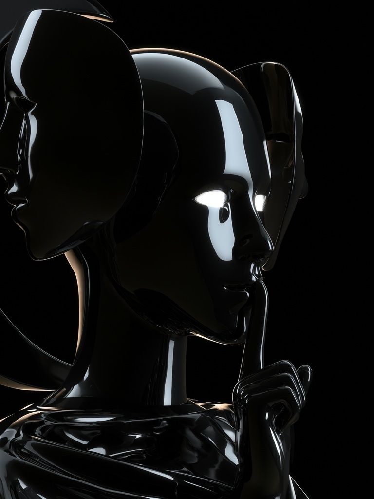 Glossy Black Dual Face Print. poster detail
