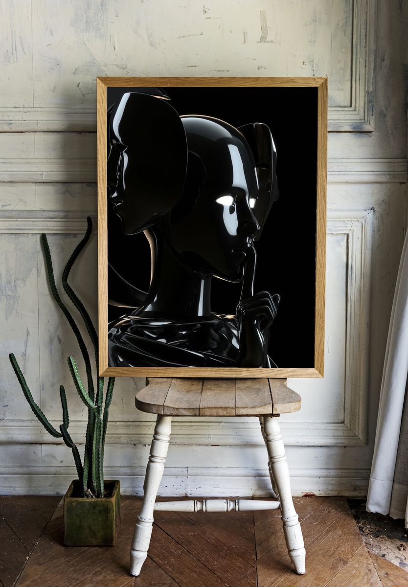 Glossy Black Dual Face Print. — room view 1