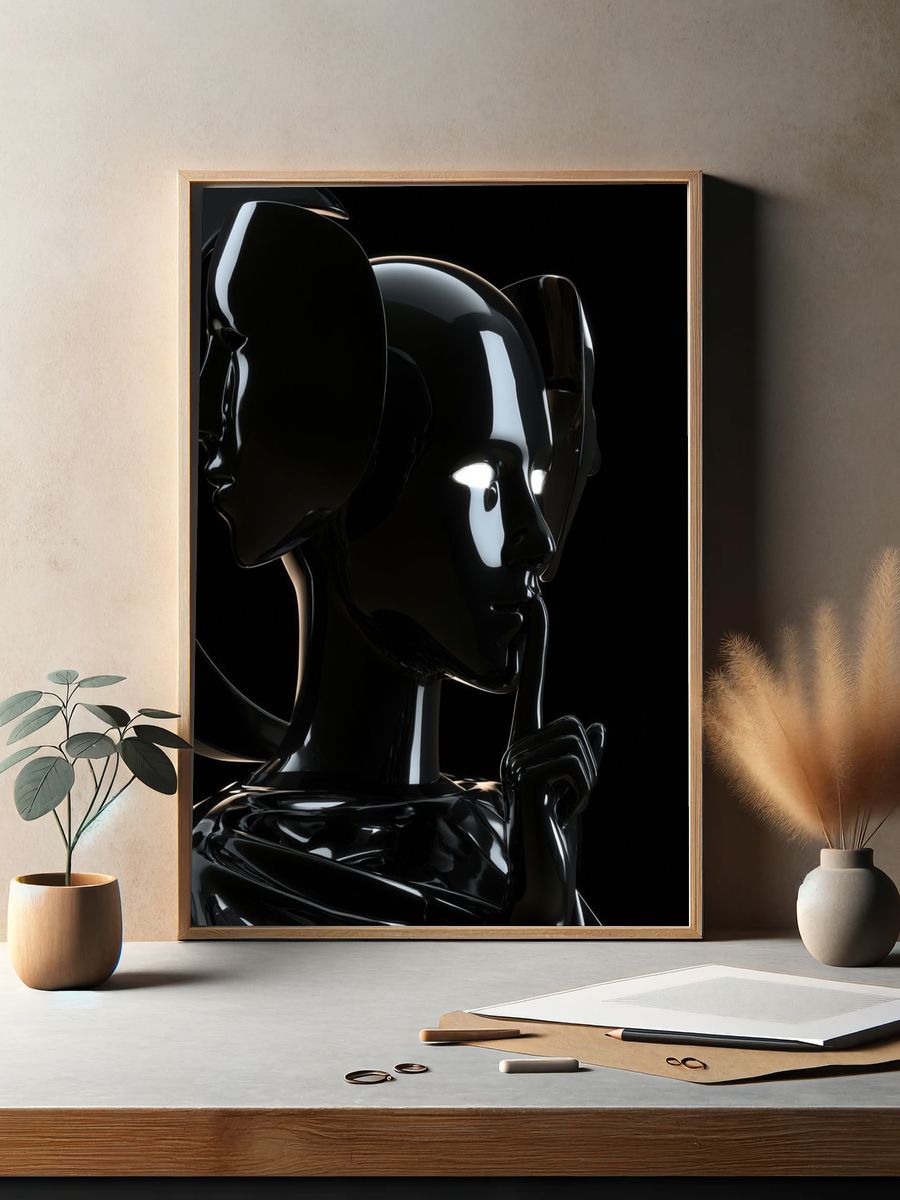 Glossy Black Dual Face Print. — room view 2