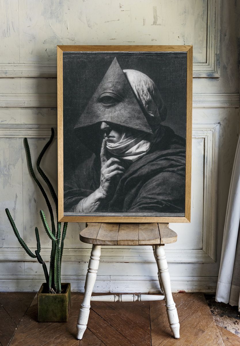 Mystic Figure — Surreal Print. room preview