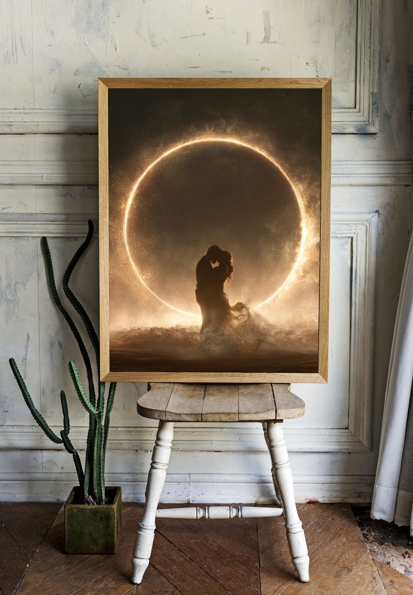 Eternal Embrace Surrealism Print. — room view 1