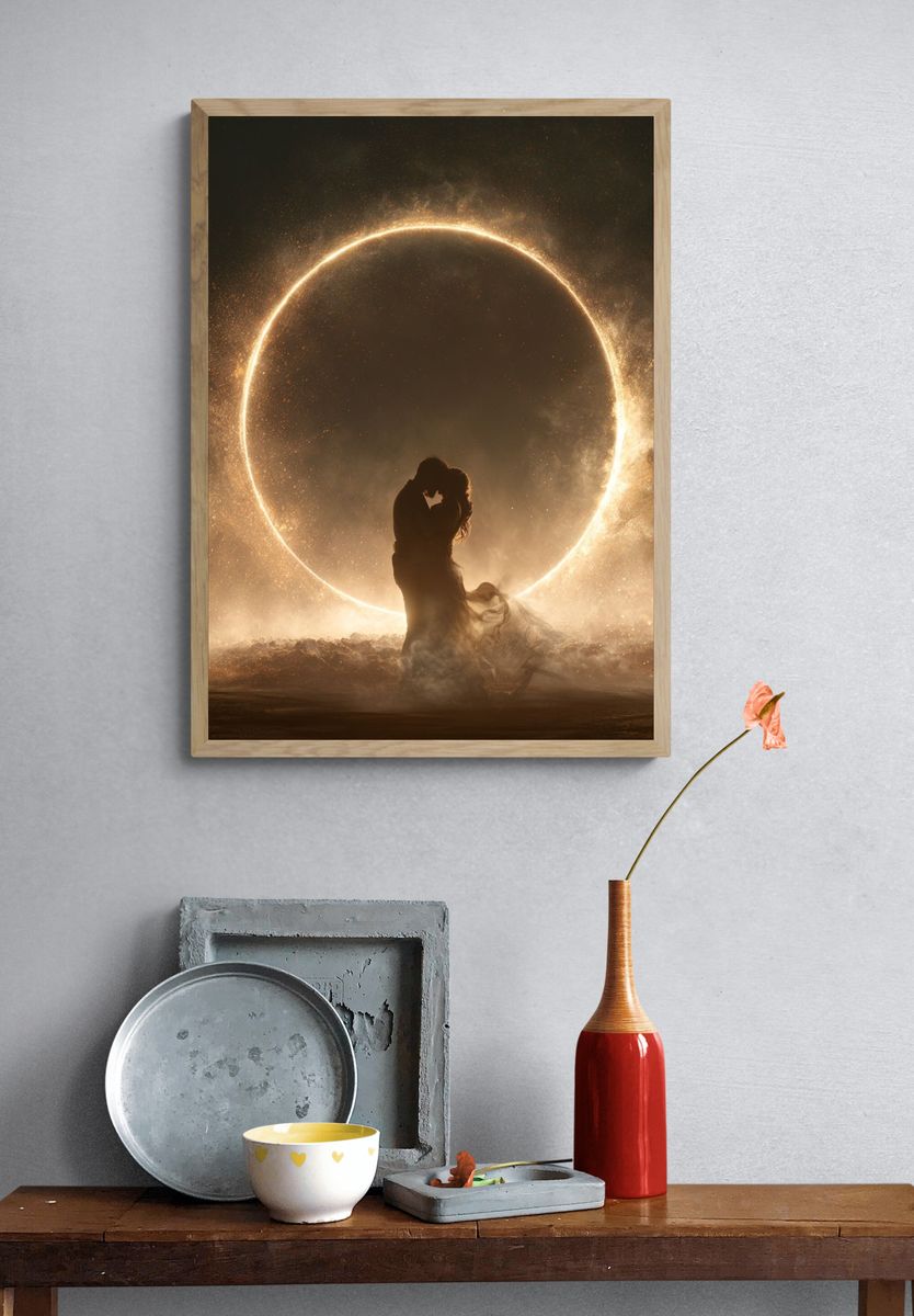Eternal Embrace Surrealism Print. — room view 3