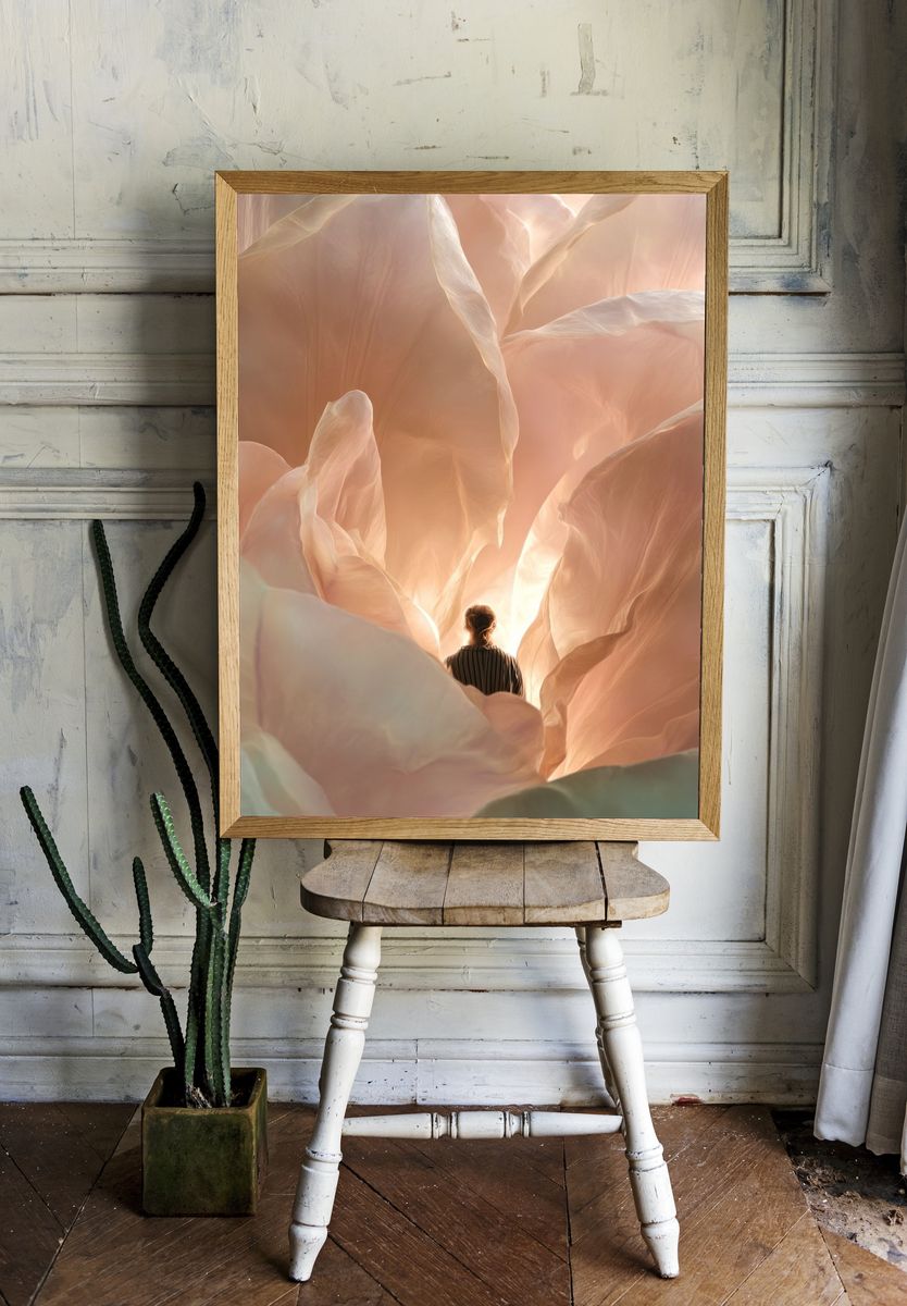 Dreamlike Flower Portrait Poster. room preview