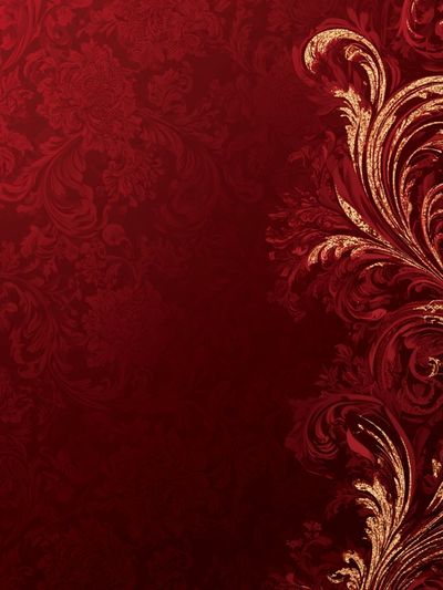 Crimson Baroque Flourish Print. poster