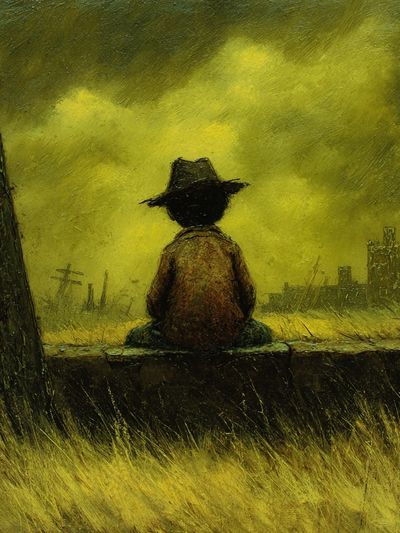 Lonely Cowboy Landscape Print. poster print