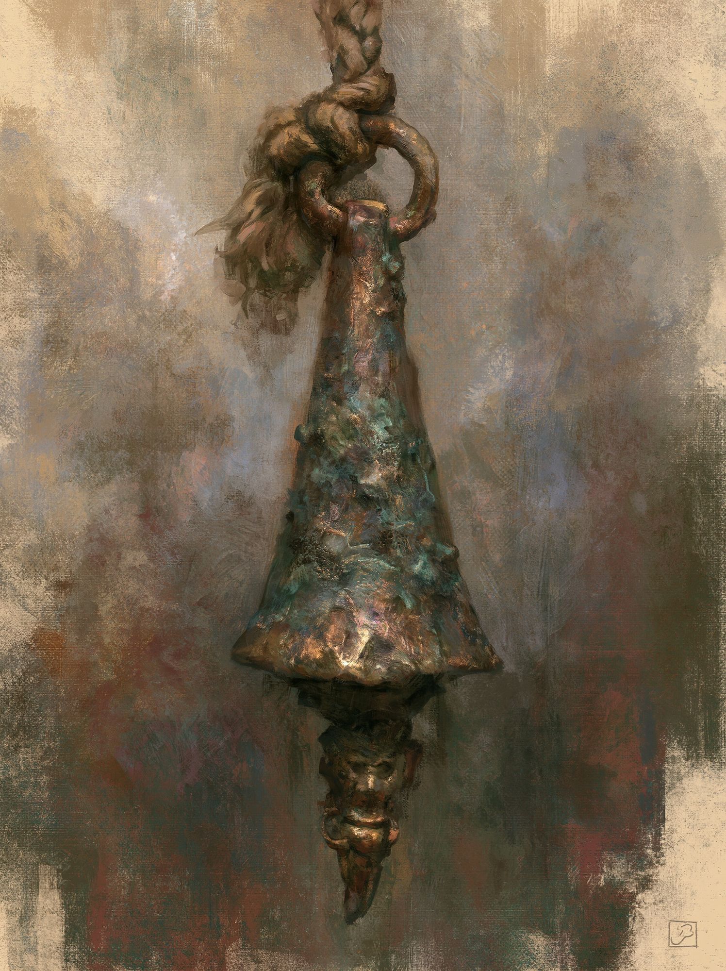 Rustic Bell Still Life Print. poster — fine-art art