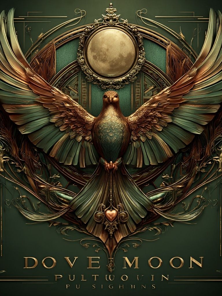Dove Moon Art Nouveau Print. poster detail