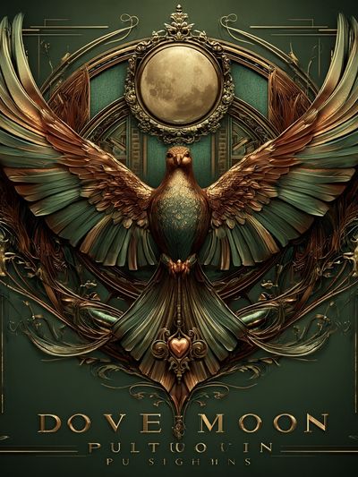 Dove Moon Art Nouveau Print. poster