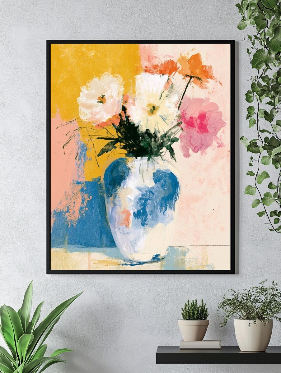 Abstract Floral Vase Fine-Art Poster. — room view 4