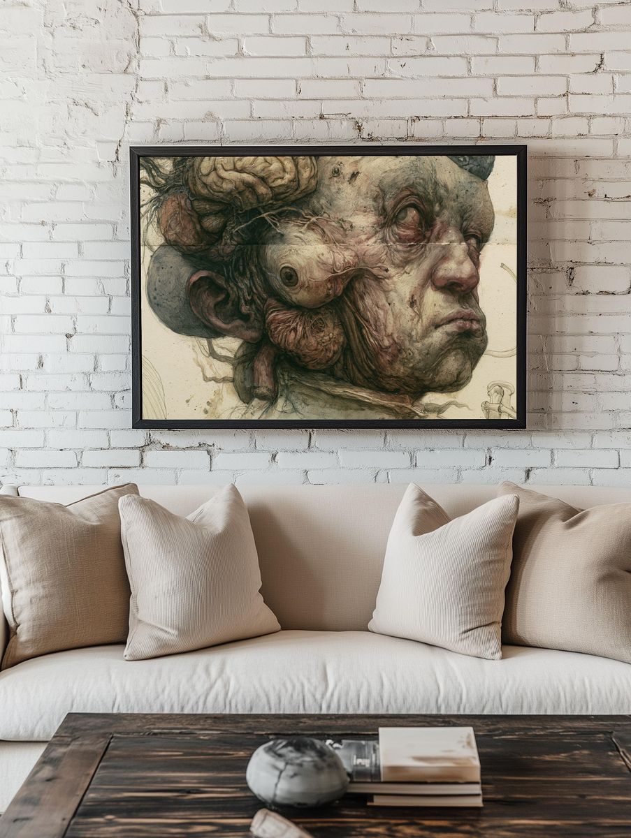 Surreal Human Head Fine-Art Print. — room view 1