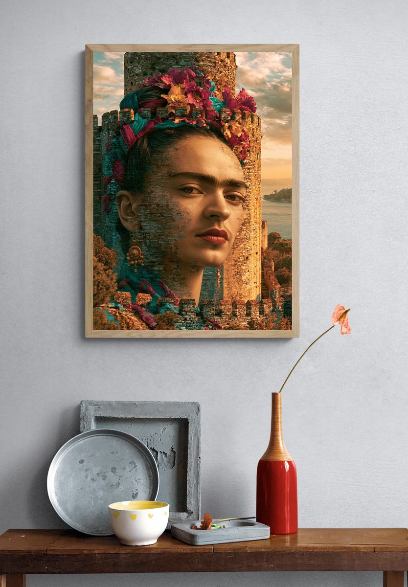 Frida Castle Surrealism Print. — room view 3