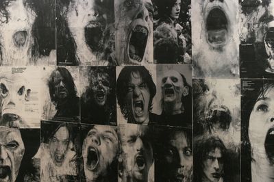 Screaming Faces Collage Poster.