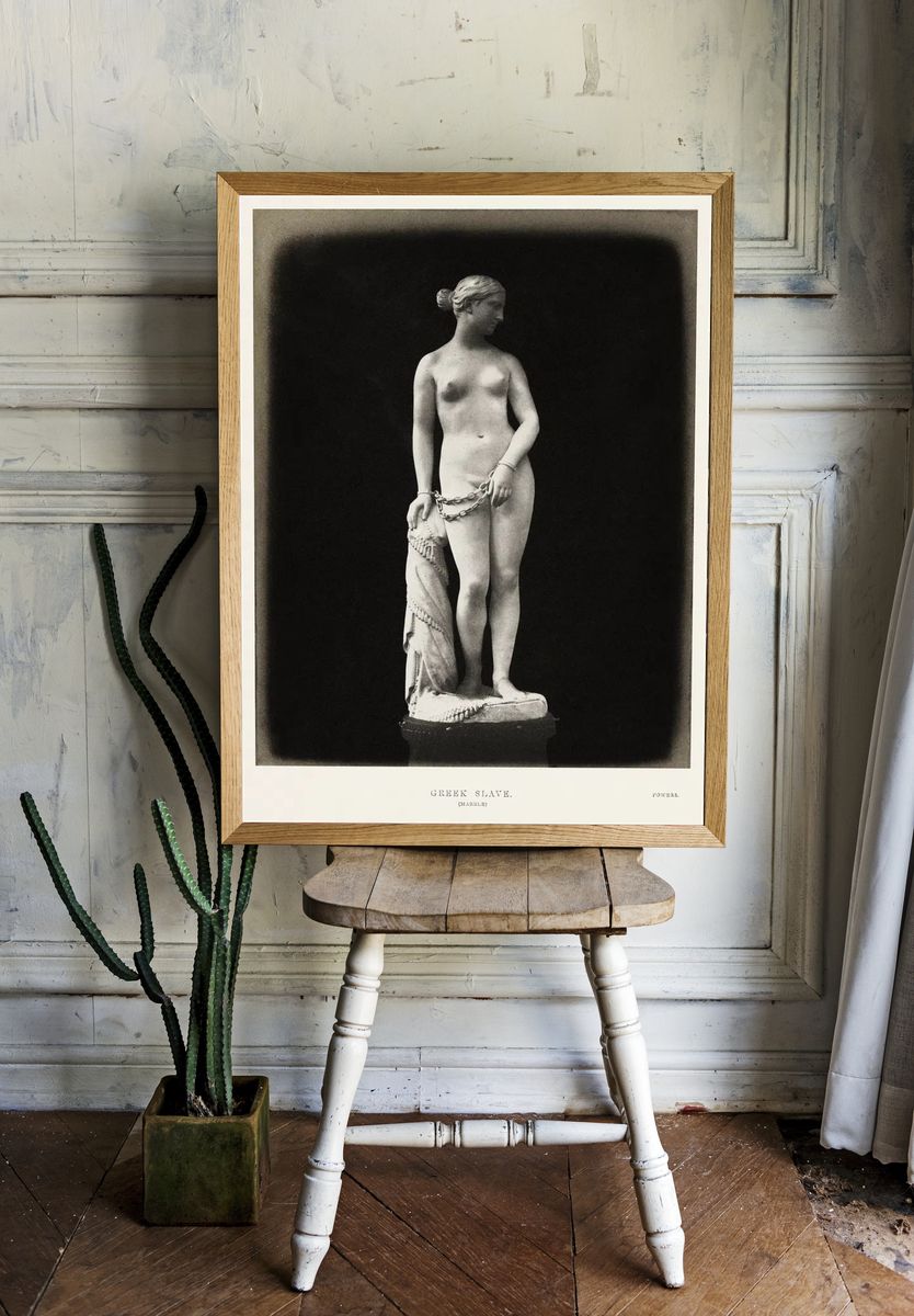 Greek Slave Marble Statue Print. room preview