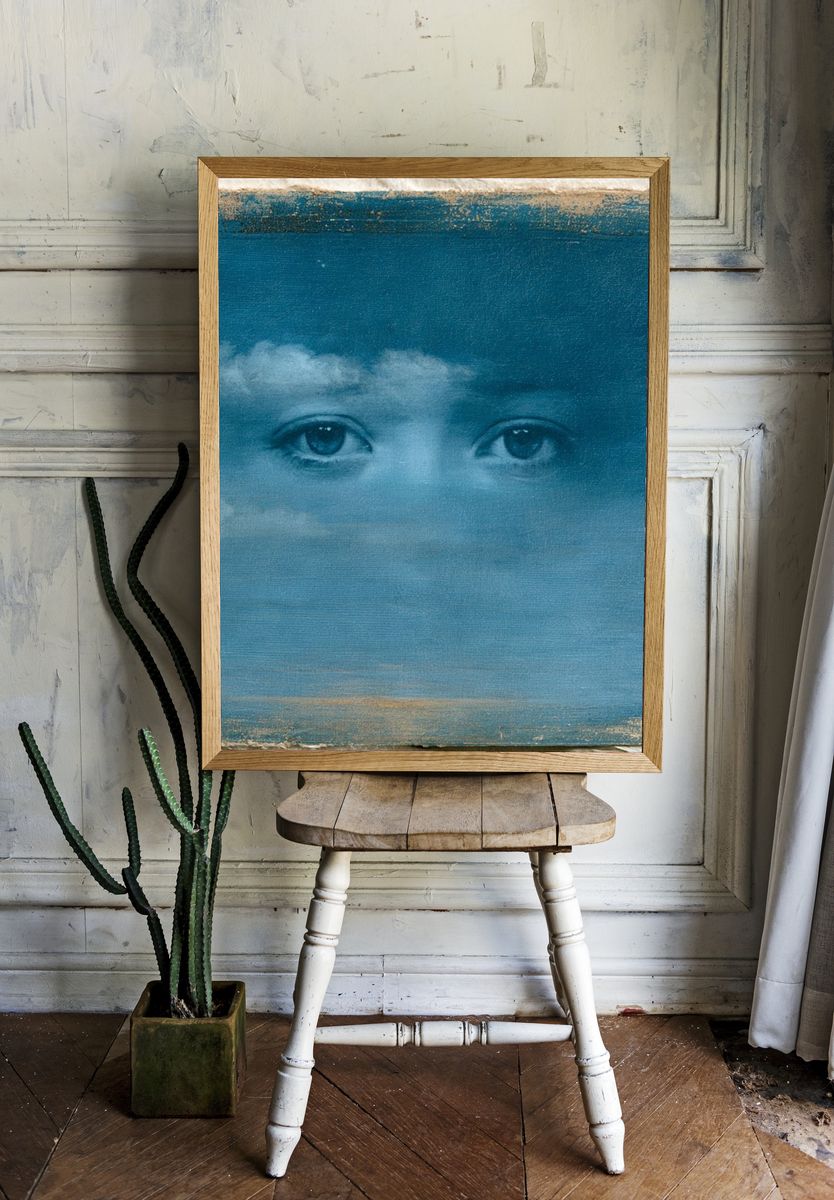 Cloud Eyes Surrealism Print. — room view 1