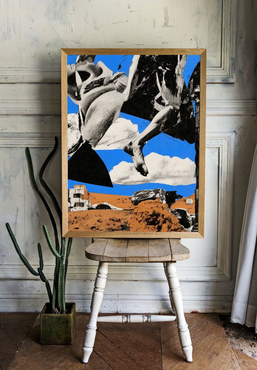 Surreal Ruins Collage Print. — room view 1