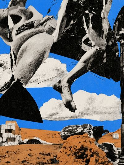 Surreal Ruins Collage Print. poster