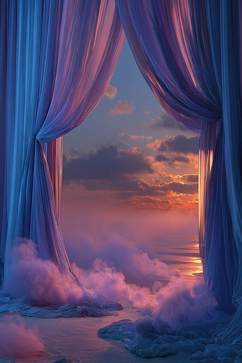 Dreamy Seascape Curtains Print. poster detail