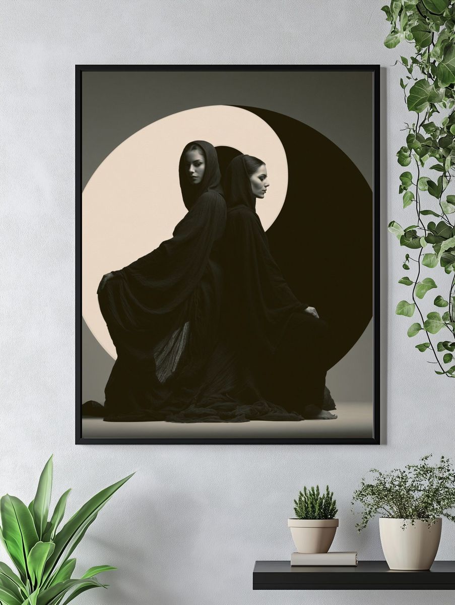 Dual Figure Surrealism Print. — room view 4