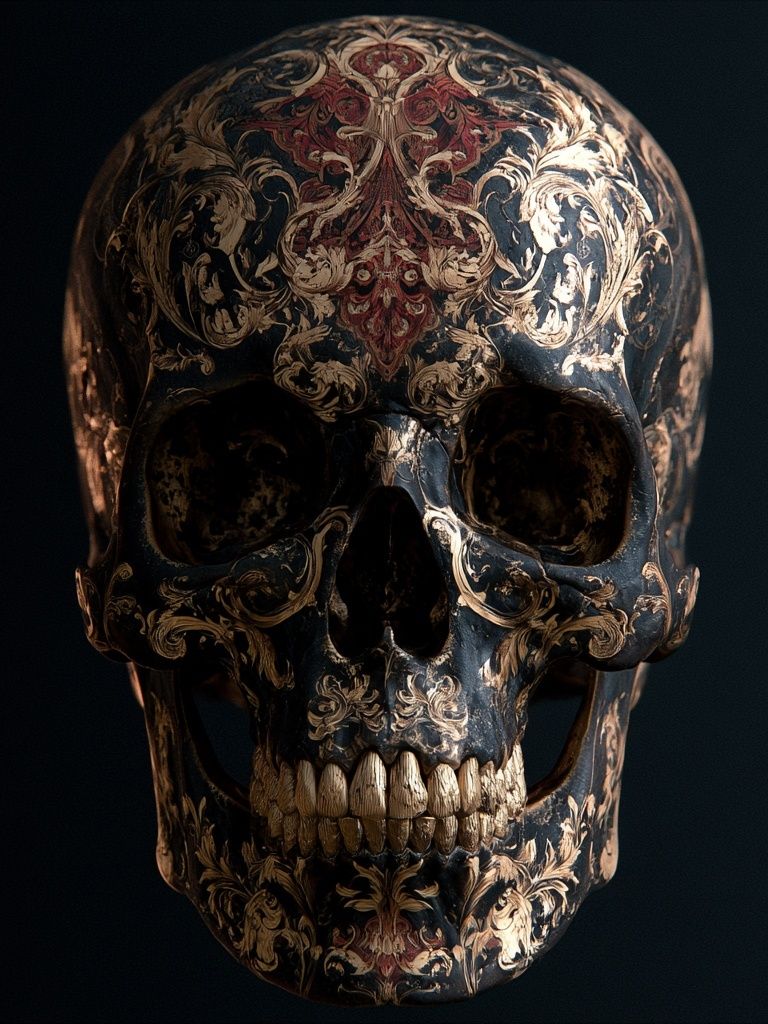 Ornate Baroque Skull Poster. poster — fine-art art