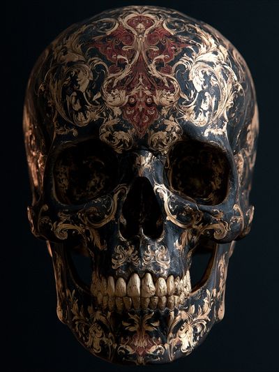 Ornate Baroque Skull Poster. poster