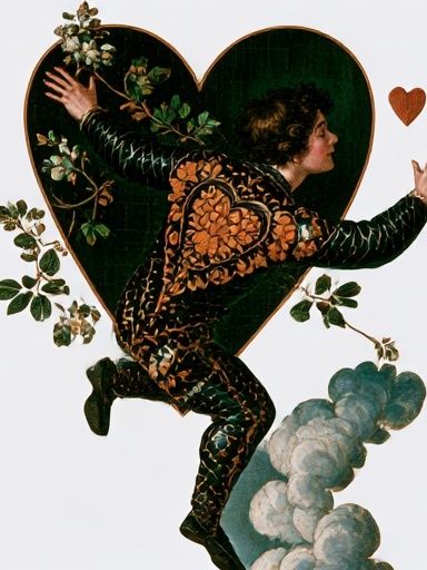Heartbound Figure Collage Print. poster — fine-art art