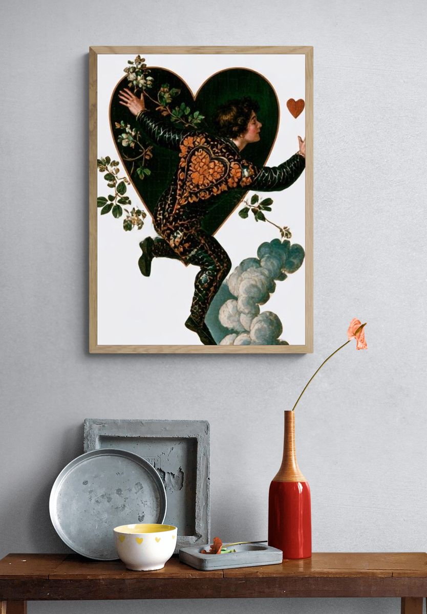 Heartbound Figure Collage Print. — room view 3