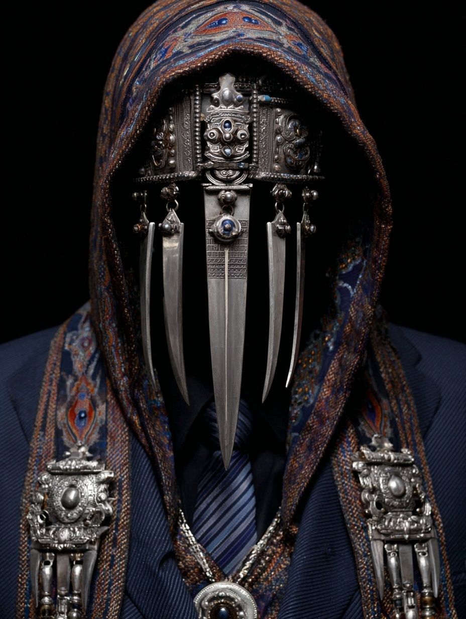 Masked Figure Portrait Print. poster detail