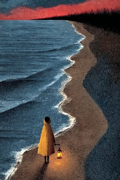 Lonely Shoreline Surrealism Print. poster print