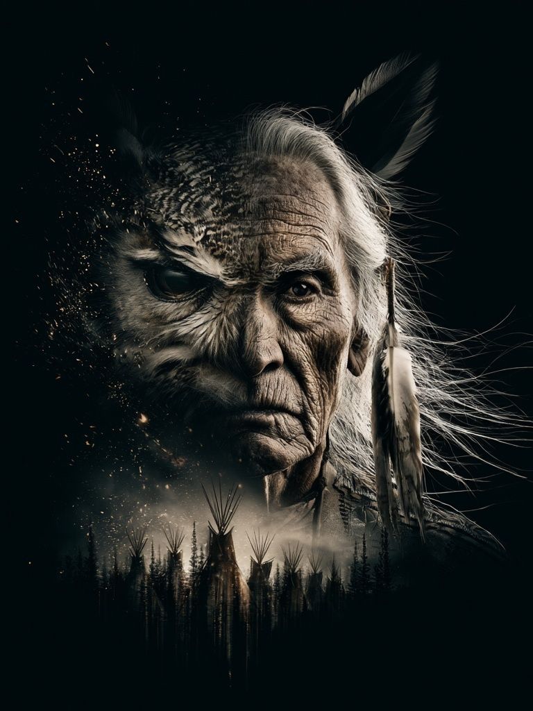 Native Elder Portrait Print. poster detail