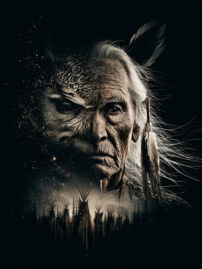 Native Elder Portrait Print. poster
